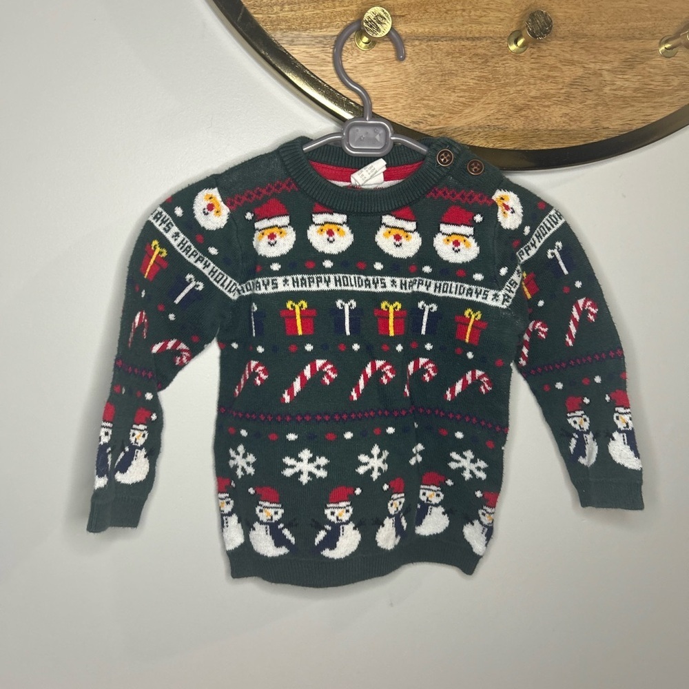 H&M Green Holiday Crewneck Sweater​